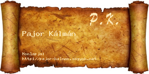 Pajor Kálmán névjegykártya